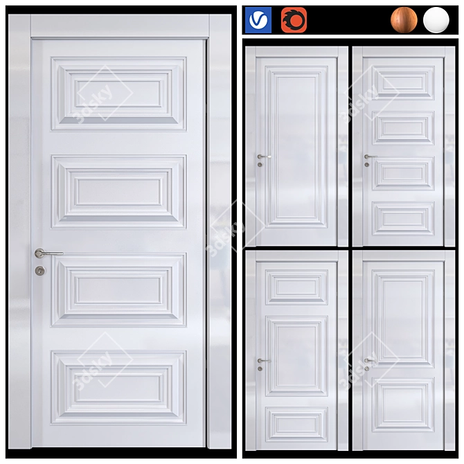 Timeless Charm: Garofoli Interior Doors 3D model image 6