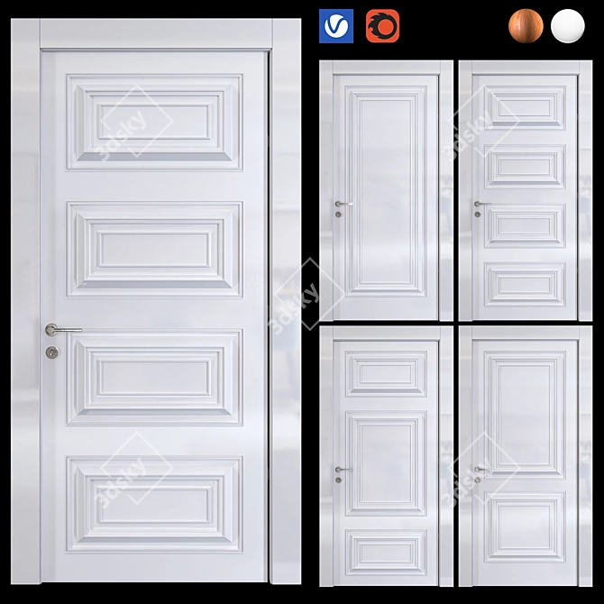 Timeless Charm: Garofoli Interior Doors 3D model image 10