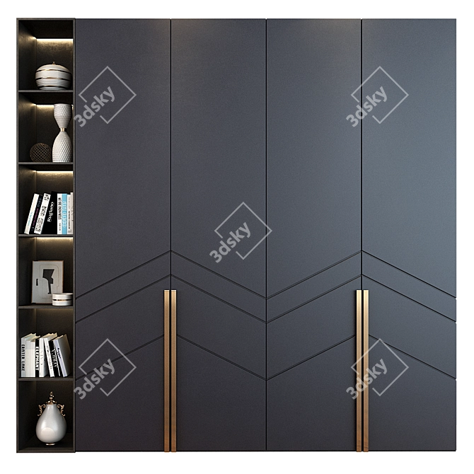 Elegant Zion Wardrobe - Organize in Style! 3D model image 1