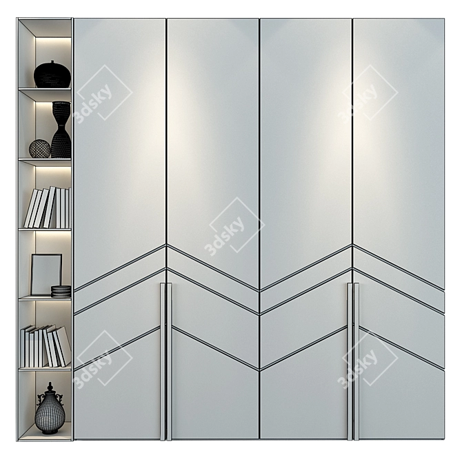 Elegant Zion Wardrobe - Organize in Style! 3D model image 2