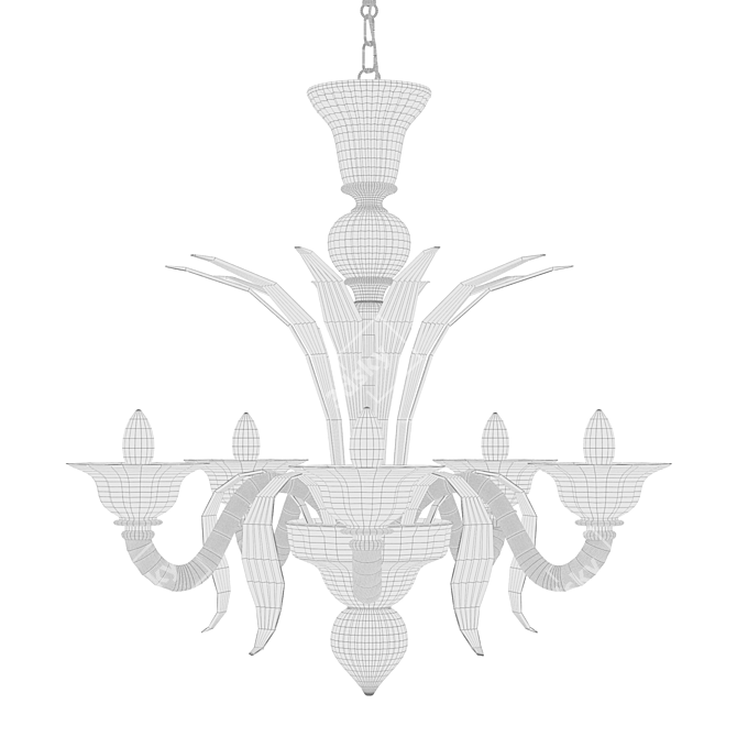 Venetian Mazzini Chandelier - Original Murano Glass 3D model image 2