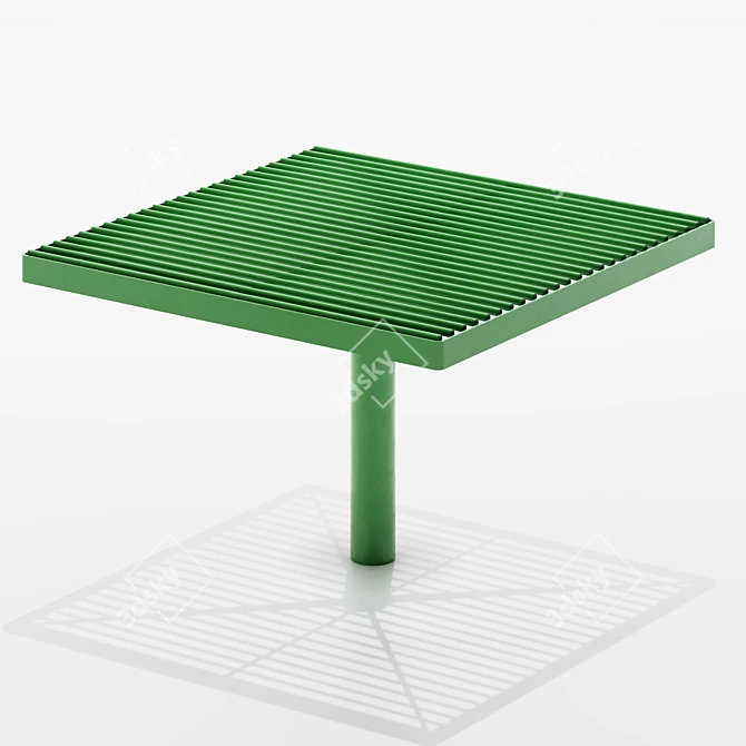 Title: PIXEL Transparent Steel Park Benches 3D model image 2