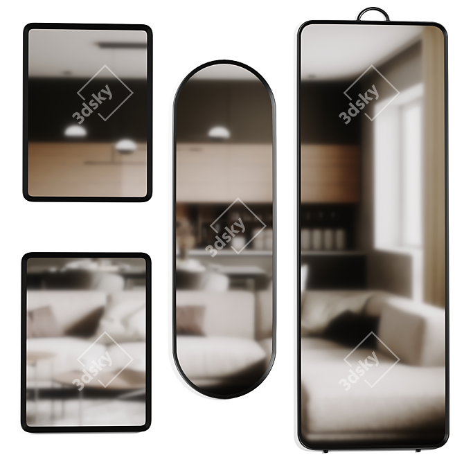 Modern Minimalist Norm Mirror 3D model image 1