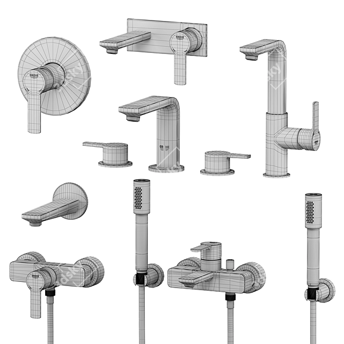 GROHE Linear Set: High-Quality Vray and Corona Compatible 3D Model 3D model image 3