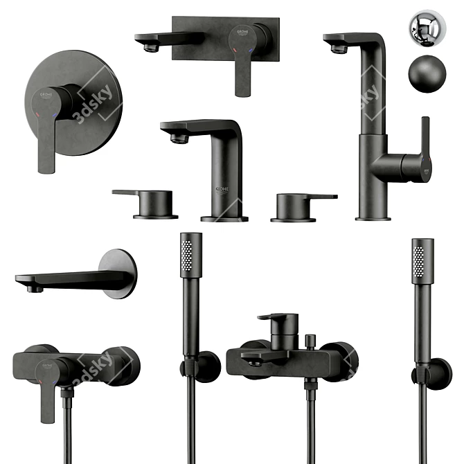 GROHE Linear Set: High-Quality Vray and Corona Compatible 3D Model 3D model image 4