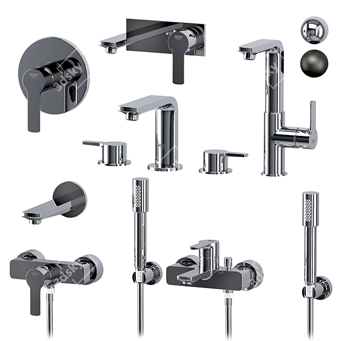 GROHE Linear Set: High-Quality Vray and Corona Compatible 3D Model 3D model image 5