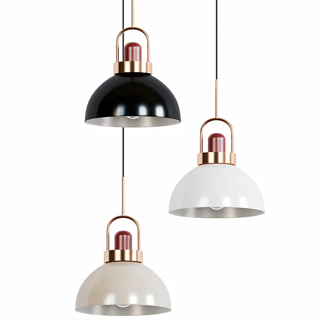 Sleek Pomade Pendant Lamp 3D model image 1