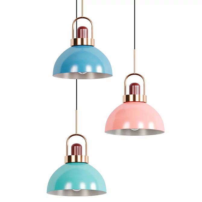 Sleek Pomade Pendant Lamp 3D model image 2