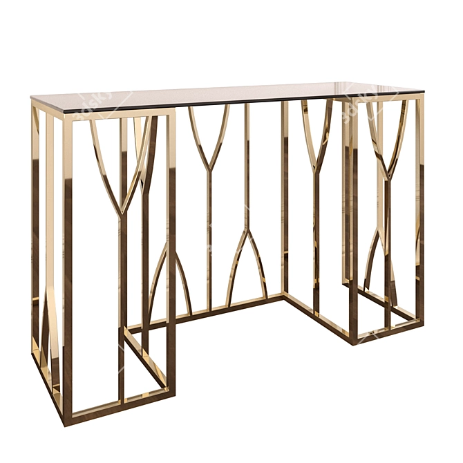 Industrial Chic Console Table 3D model image 1