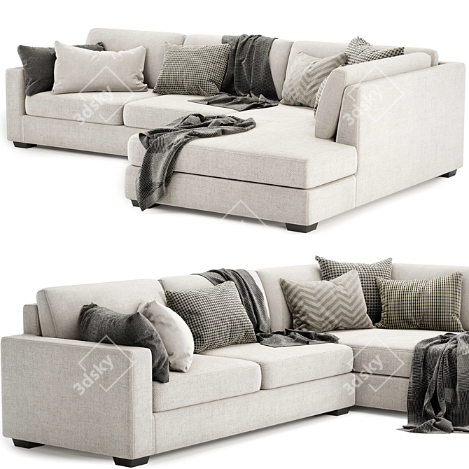 Davin Chaise Sectional Sofa 3D model image 2