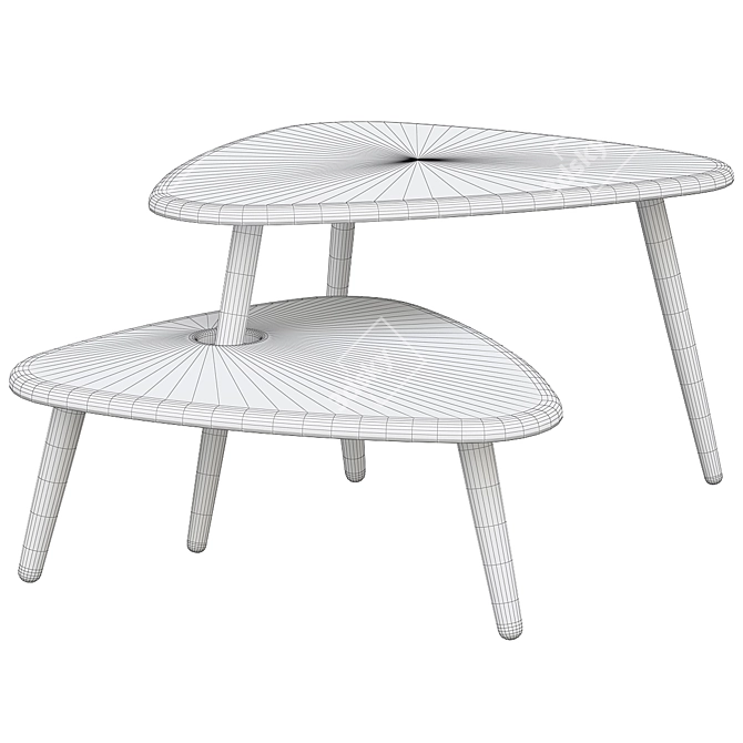 Elegant Michelle Duo Table Set 3D model image 3