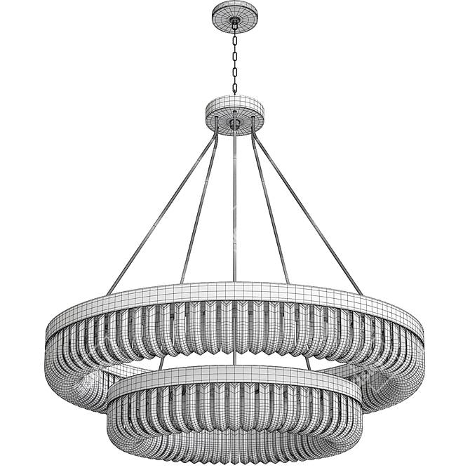 Elegant Crystal Basket Chandelier 3D model image 2