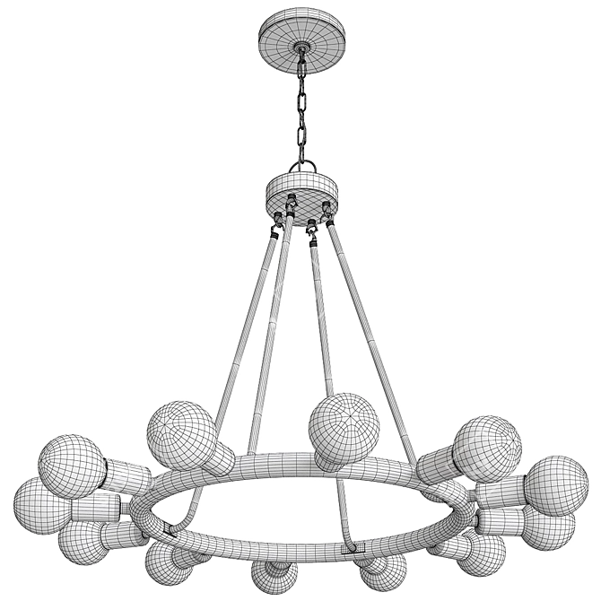 Elegant Audrey Chandelier 3D model image 2