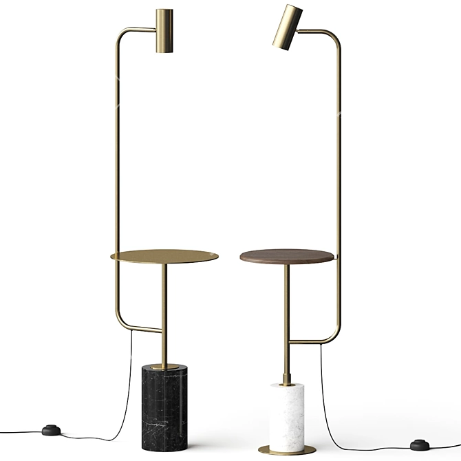 Modern Dual-Light Cosmorelax Floor Lamp 3D model image 1