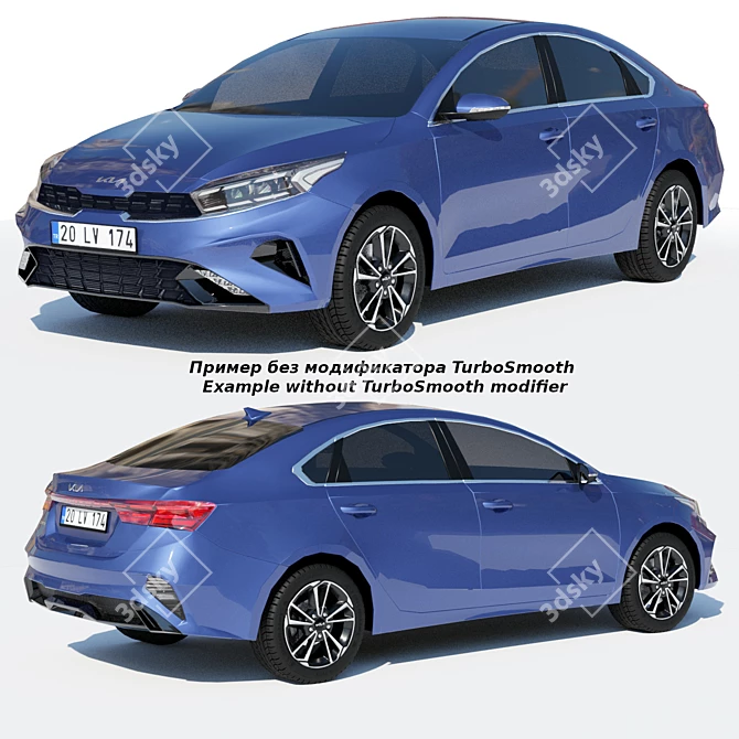 Sleek Kia Cerato 2022: Polygonal Design 3D model image 10