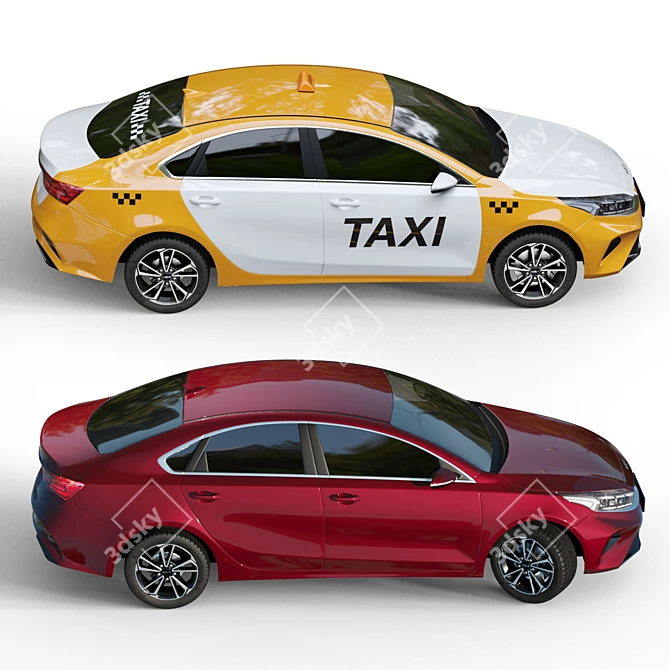 Sleek Kia Cerato 2022: Polygonal Design 3D model image 11