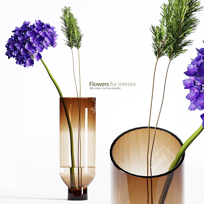 Indoor Bloom: Lifelike Bouquet for Interior 3D model image 1