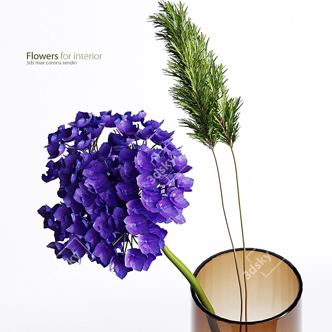 Indoor Bloom: Lifelike Bouquet for Interior 3D model image 2