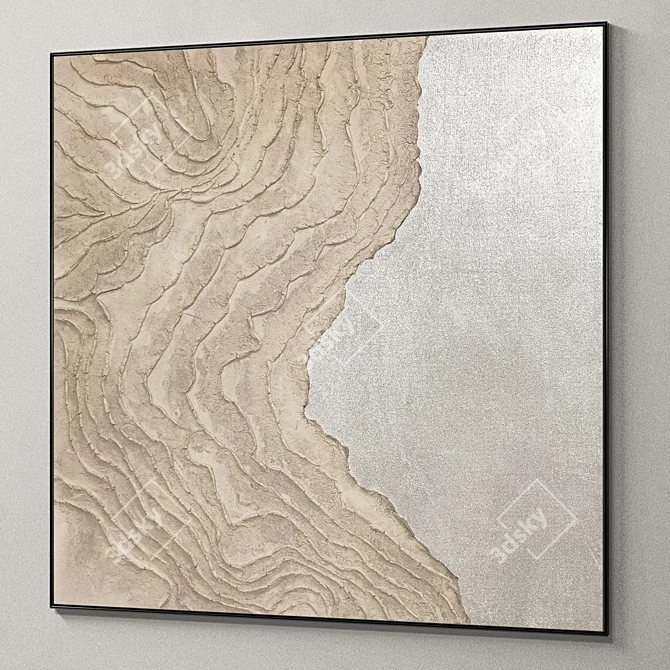 Abstract Plaster Square Frames 3D model image 4