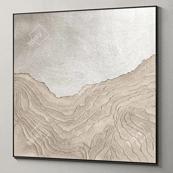 Abstract Plaster Square Frames 3D model image 5