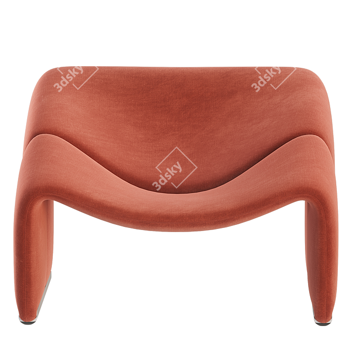 Elegant F598 Lounge Chair: A Paulin Masterpiece 3D model image 5