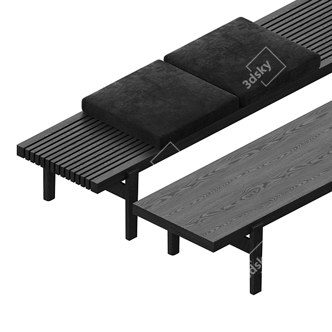 Modern Upholstered Bench for Home or Hotel 3D model image 1