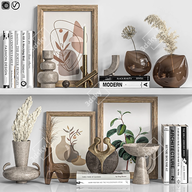 Elegant Decorative Set - 20 Pieces 3D model image 1