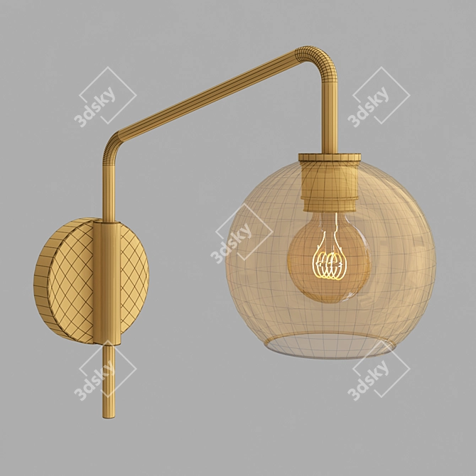 Sculptural Globe Sconce: Unique Adjustable Lighting 3D model image 2