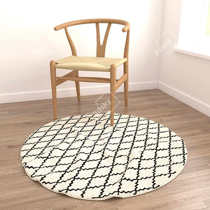 Versatile Round Rug Set - 6 Rugs for Any Perspective! 3D model image 2