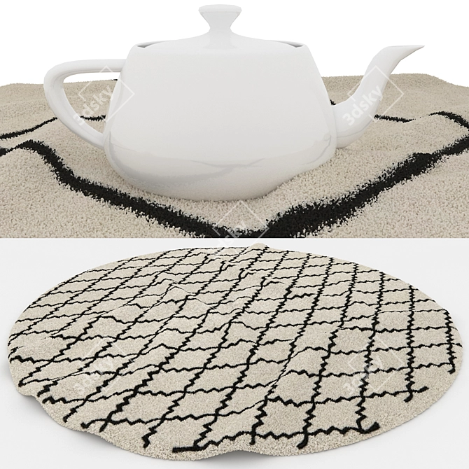 Versatile Round Rug Set - 6 Rugs for Any Perspective! 3D model image 4