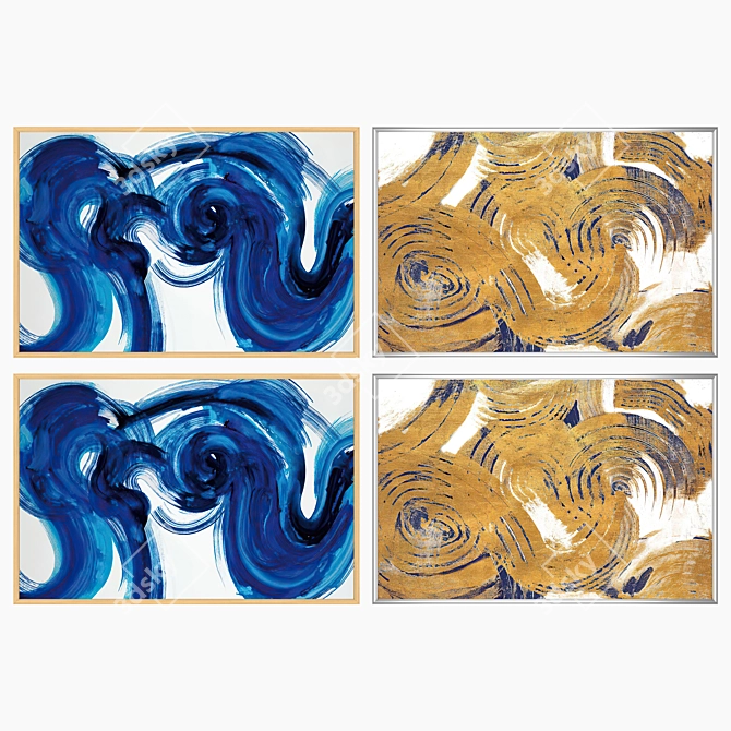 Title: Artistic Pair: Paintings & Frames 3D model image 3