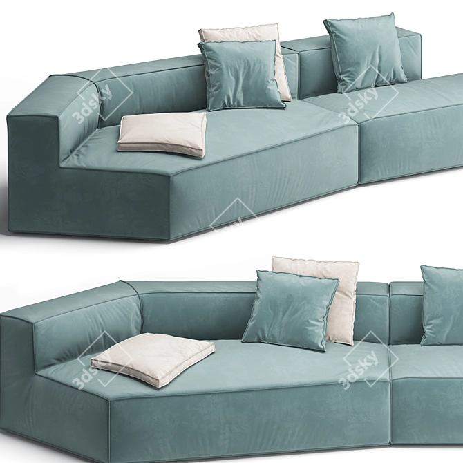 Cozy Peanut B Sofa: Perfect Blend of Comfort and Style! 3D model image 3