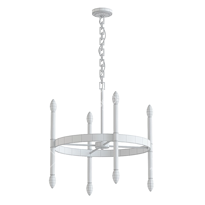 Notre Dame 6-Light Traditional Chandelier 3D model image 2