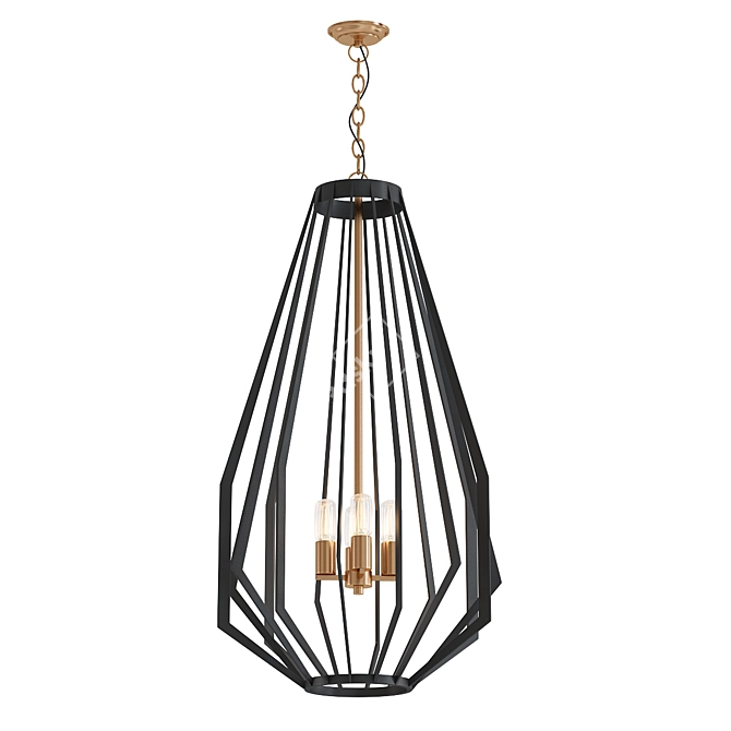 Fluxx Tall Chandelier - Elegant Lighting Fixture 3D model image 1