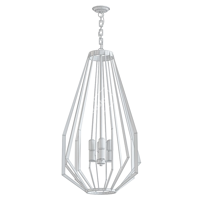 Fluxx Tall Chandelier - Elegant Lighting Fixture 3D model image 2