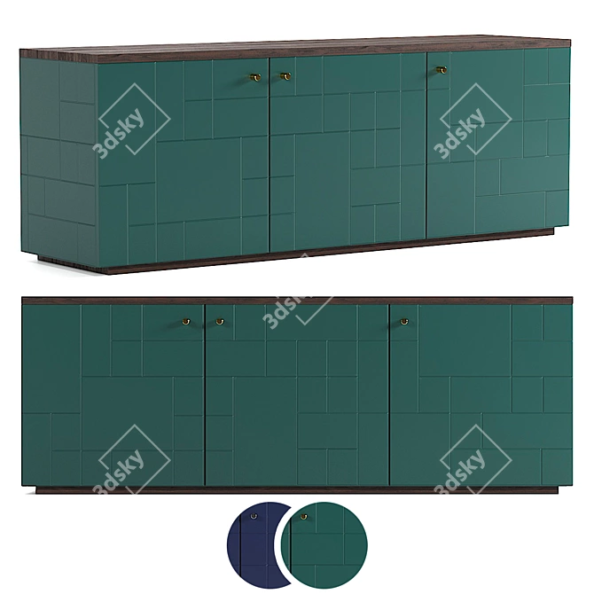 Elegant Engraved Chest of Drawers 3D model image 1