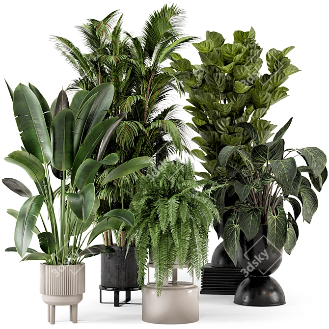 Ferm Living Bau Pot Large Set - Stylish Indoor Plants 3D model image 1