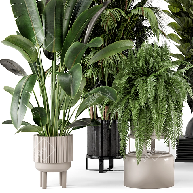 Ferm Living Bau Pot Large Set - Stylish Indoor Plants 3D model image 3