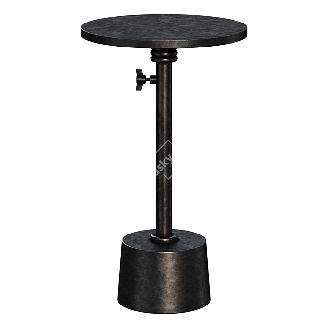 Marble Accent Table: 12" Adjustable 3D model image 1