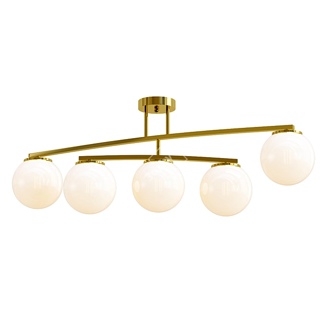 Elegant Golden Ceiling Chandelier 3D model image 1