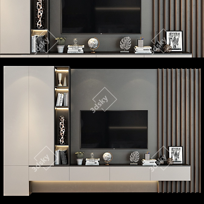 Modern TV Wall Unit: Chelsi 3D model image 1