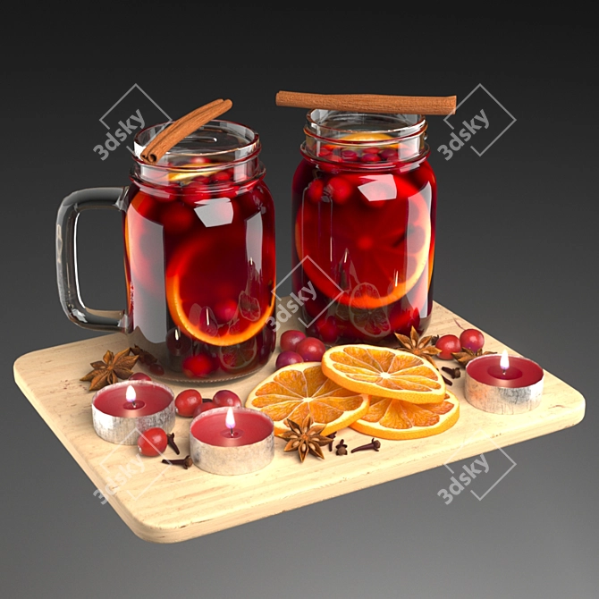  Festive Mulled Wine Set 3D model image 1