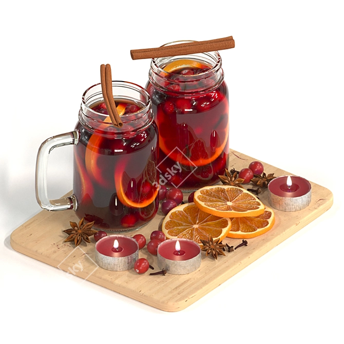  Festive Mulled Wine Set 3D model image 3