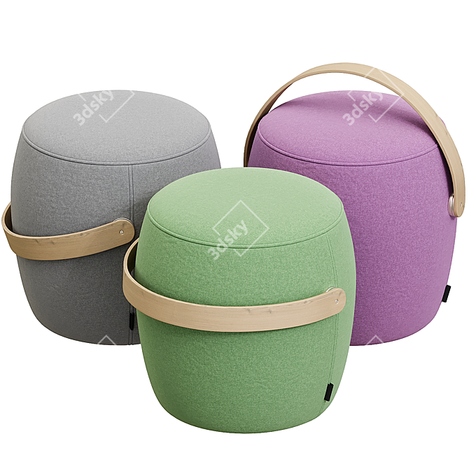  Versatile Upholstered Pouf by Offecct 3D model image 5
