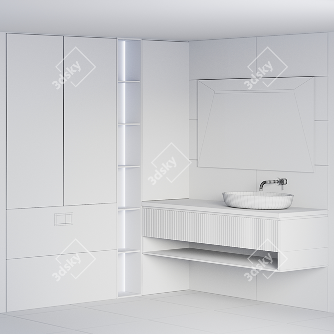 Modern Bathroom Furniture Set 3D model image 4