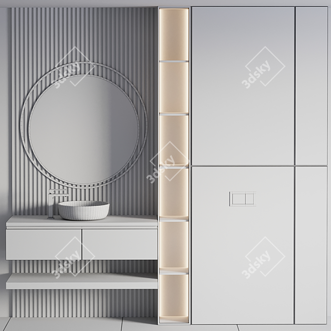 Modern Bathroom Set: 3D Model 3D model image 4