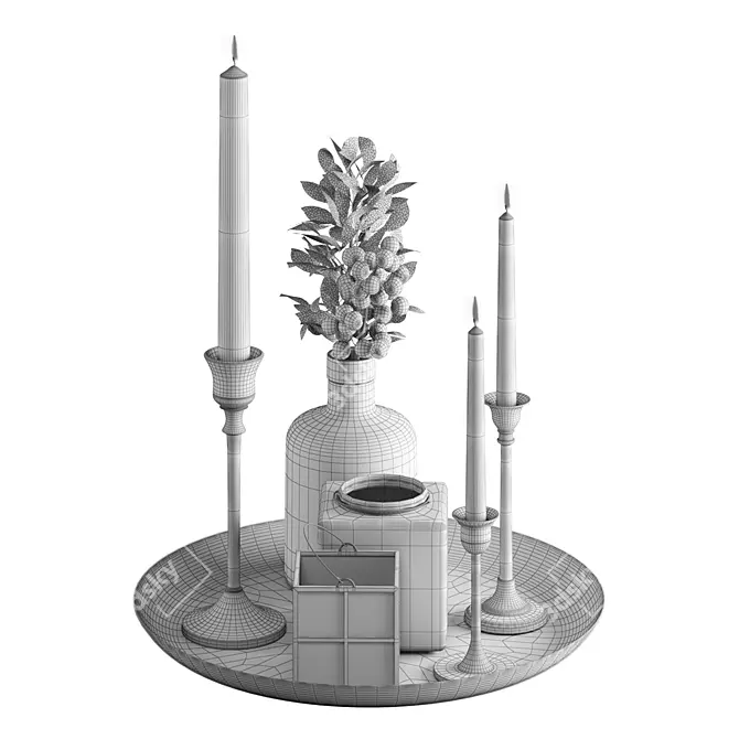 Elegant Home Décor Set 3D model image 3