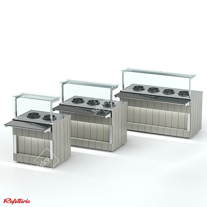 Pro Chef's Bain-Marie: Electric Soup Bowls, 5L 3D model image 3