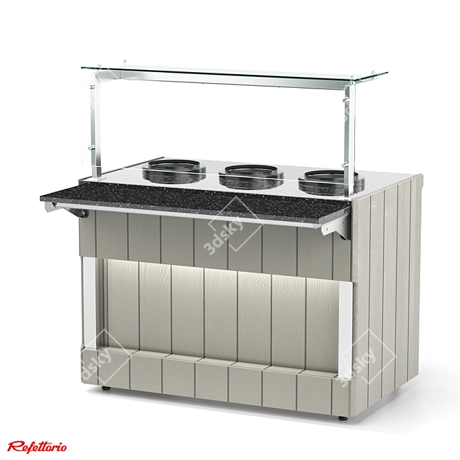 Pro Chef's Bain-Marie: Electric Soup Bowls, 5L 3D model image 5