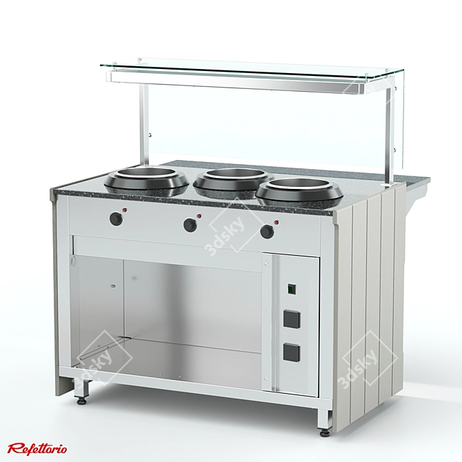 Electric Soup Bowls Bain-Marie for First Courses 3D model image 2